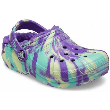 Crocs Classic Bélelt Marbled Klumpa Fiú Lila | HU 1326MQZA